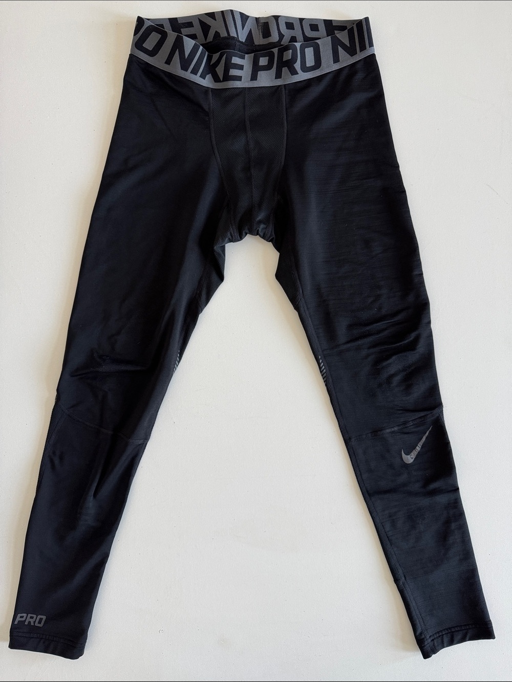 Nike Black Pro Compression Joggers with Grey Waistband